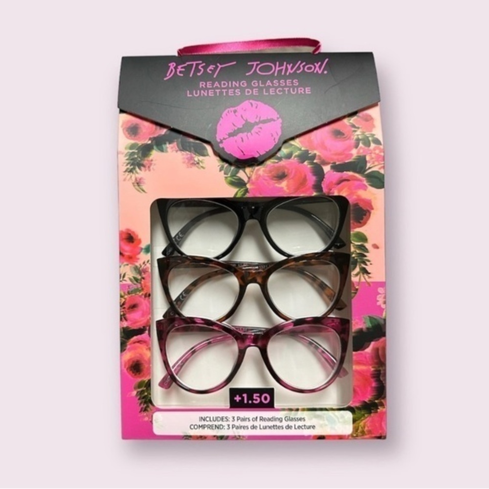 Betsey Johnson 3PCK Reading Glasses Set